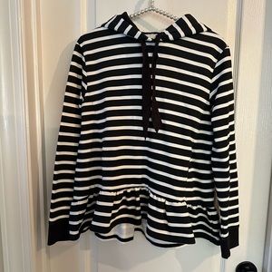Kate Spade Black & White Stripped Hoodie - XSmall